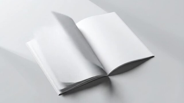 Open Blank White Softcover Book Mockup with Empty Pages on a White Background for Design Template and Presentation Fair