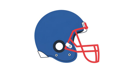 Blue and red american football helmet clip art illustration for team sports and safety gear design projects