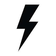 Black lightning bolt icon, , representing energy, power, electricity, and the sudden and dangerous force of nature