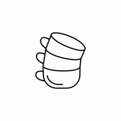 stack of coffee cups icon sign vector