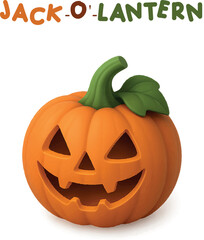 Halloween jack o lantern pumpkin. Cute vector illustration.