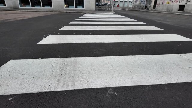Empty Crosswalk in city downtown