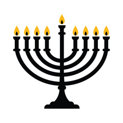 Illustration of a menorah, representing the jewish holiday of hanukkah and its cultural and religious significance in a simple design