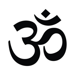 Illustration of the om symbol, representing hinduism, spirituality, and the sacred sound of the universe