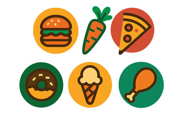 Vector illustration of 6 Asian logotypes for food business, featuring sushi, noodles, Japanese culture, and restaurant themes in a line art style