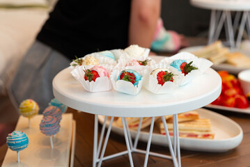 Gourmet dessert table with cake pops