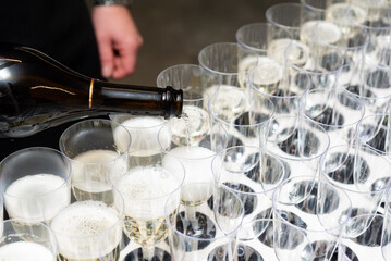 Champagne pouring for celebration event