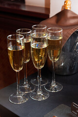 Elegant champagne toast setup