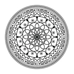 Ornamental Mandala Vector Illustration – Geometric Decorative Floral Background