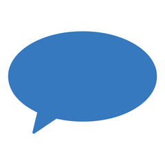 Blue speech bubble, a simple and modern design element for communication and social media, perfect for adding text and messages