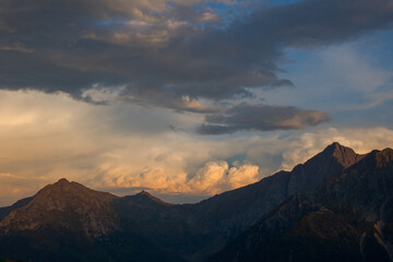 Sunset in the South Tyrolean mountains
