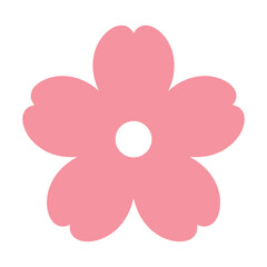 A simple pink sakura flower, a beautiful symbol of spring and japanese culture, perfect for designs and decorations