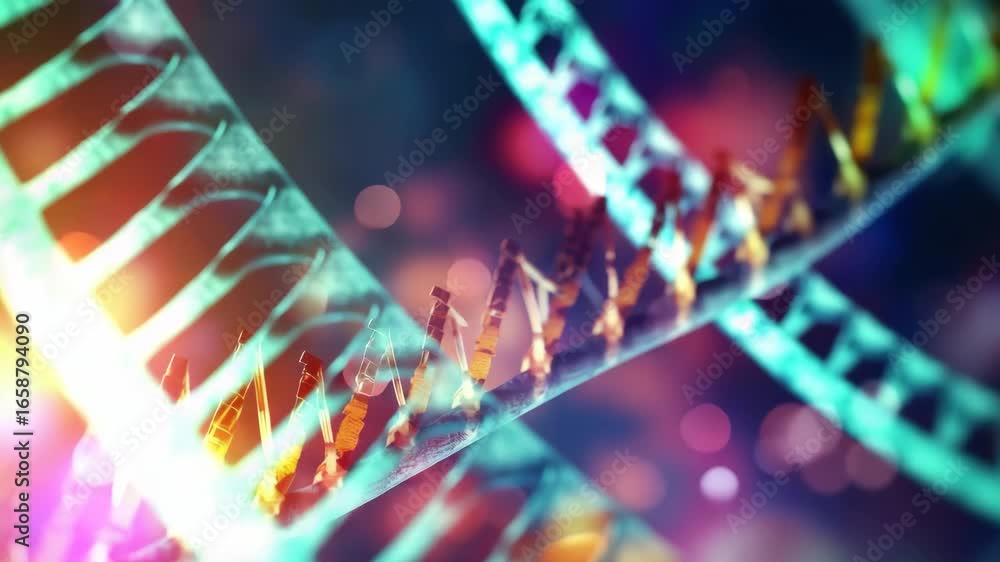 Poster molecular structure of dna, symbolizing genetic code and science.