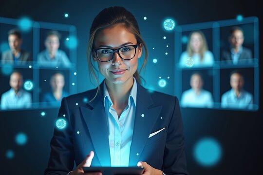 Creating Digital Avatars of Business People for Virtual Group Meetings Using Holographic Technology - Powered by Adobe