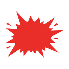 Red burst shape, a graphic element for design, promotion, and marketing, perfect for adding a pop of color and excitement to any project