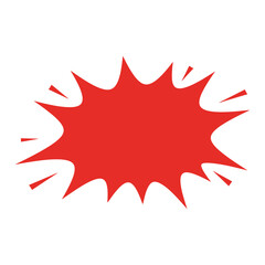 Red burst shape, a graphic element for design, promotion, and marketing, perfect for adding a pop of color and excitement to any project