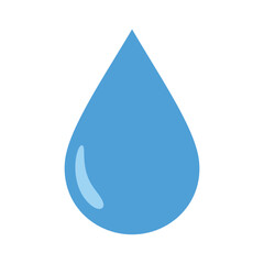 Illustration of a single blue water drop, representing purity, freshness, and the essential element of life