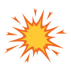 Dynamic yellow and orange explosion burst, a vibrant graphic element for adding impact and energy to your designs