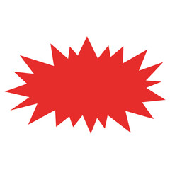 Red explosion burst for design element, graphic resource, sticker, label, badge, frame, banner, poster, card, sale, discount