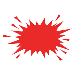 Red burst shape, an abstract design element for graphic, vector illustration, and modern style template