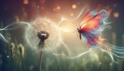 butterfly and dandelion