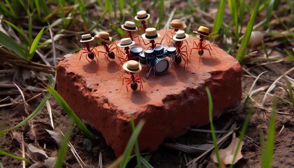 disco ants on brick