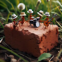 disco ants on brick