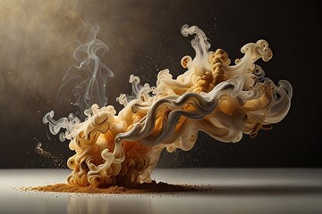 Abstract gold smoke background