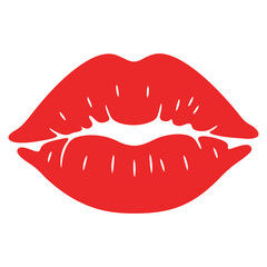 Red lips kiss, symbol of love, passion, romance, and beauty, perfect for valentines day or any romantic occasion