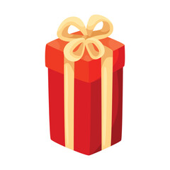 Colorful cartoon gift box, festive vector illustration
