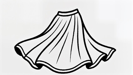 Vector outline skirt illustration with clean lines