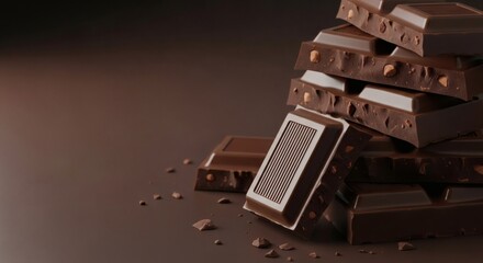 Indulge in smooth, rich chocolate bars with almonds for a delicious treat and sweet, decadent dessert