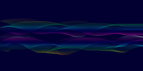 Abstract colorful waves on a dark background creating a mesmerizing visual effect