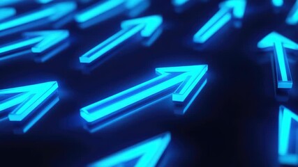 A collection of blue illuminated arrow keys on a keyboard, suggesting a high-tech or gaming setup.