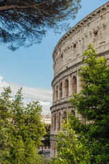 Ancient Roman Colosseum amphitheater in Rome, Italy