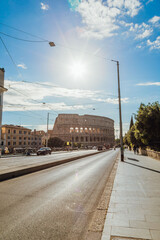 Ancient Roman Colosseum amphitheater in Rome, Italy