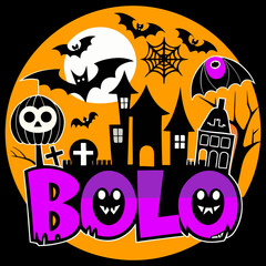 Scary Halloween Vector Set Ghosts, Pumpkins, Cats & Witch Hats.eps