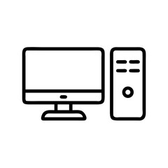 Sleek desktop computer icon for modern office design, tech startup visuals, or software interface elements