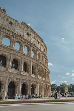 Ancient Roman Colosseum amphitheater in Rome, Italy