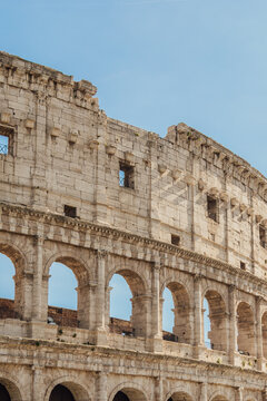 Ancient Roman Colosseum amphitheater in Rome, Italy
