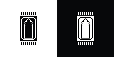 Islamic Prayer Mat Icon Isolated on White Background