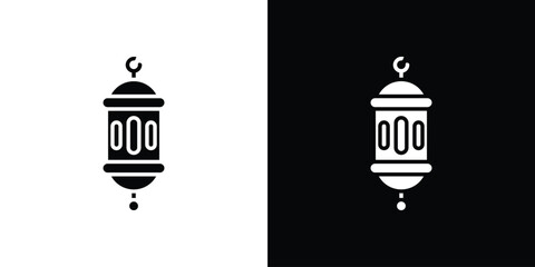 Islamic Lantern Icon Isolated on White Background