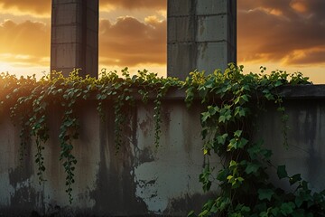 window in the old house with plant