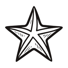 Bold black and white star graphic, perfect for elegant designs, celebrations, and artistic projects, offering a touch of sophistication
