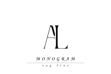 AL Initials Stylized Monogram Design Featuring Intertwined. Artistic representation of monogram initials creatively arranged and displayed.