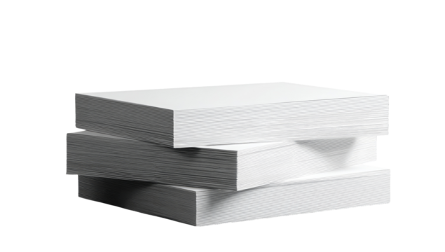 Stacked white rectangular blocks