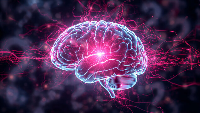 Exploring the vibrant connections of the human brain in a digital abstract representation