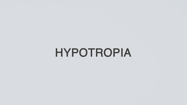 Hypotropia concept word hand holding stethoscope on white background for eye alignment monitoring, diagnosis, treatment, prevention, wellness, and vision health awareness