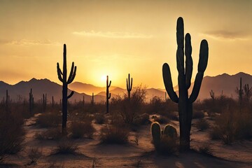 sunset in the desert