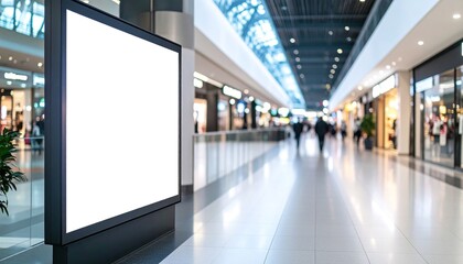 Blank display in the shopping center ready for advertisement placement.